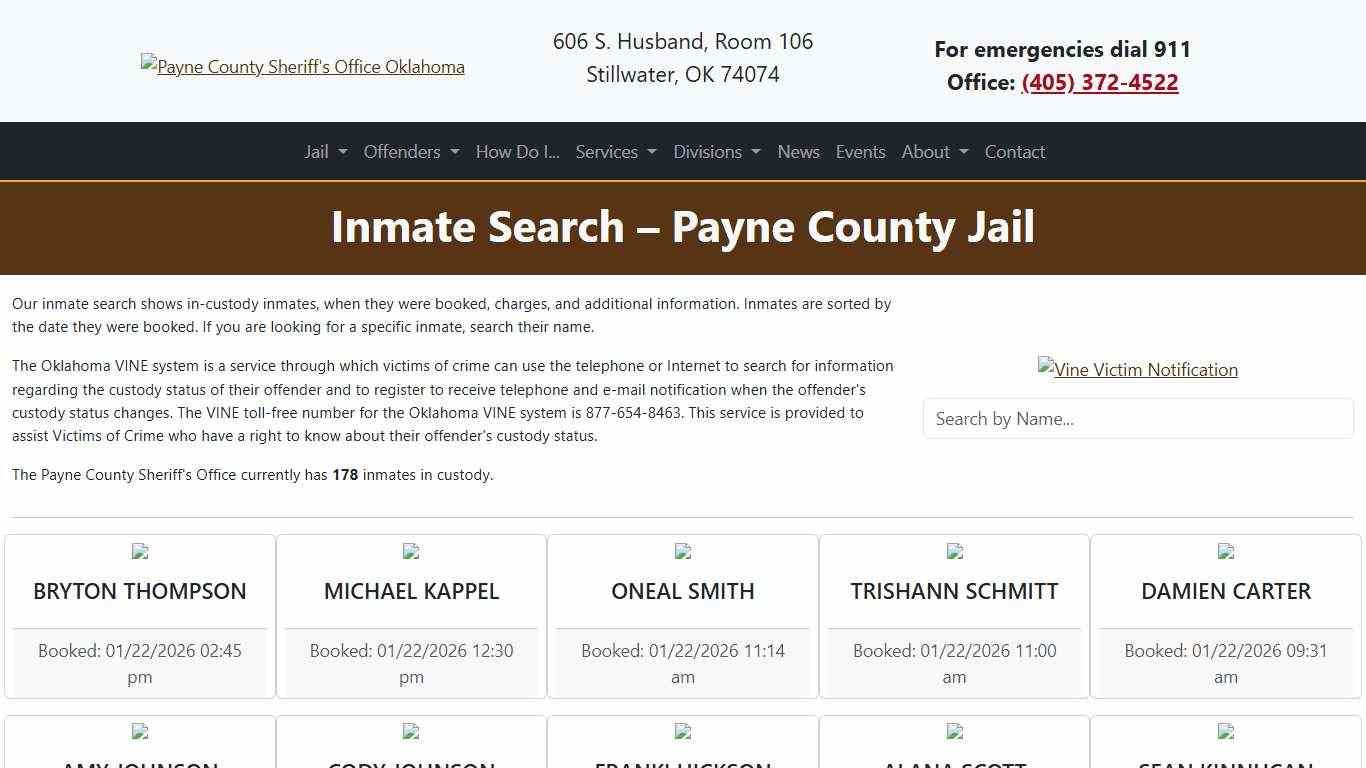 Inmate Search County Sheriff's Office